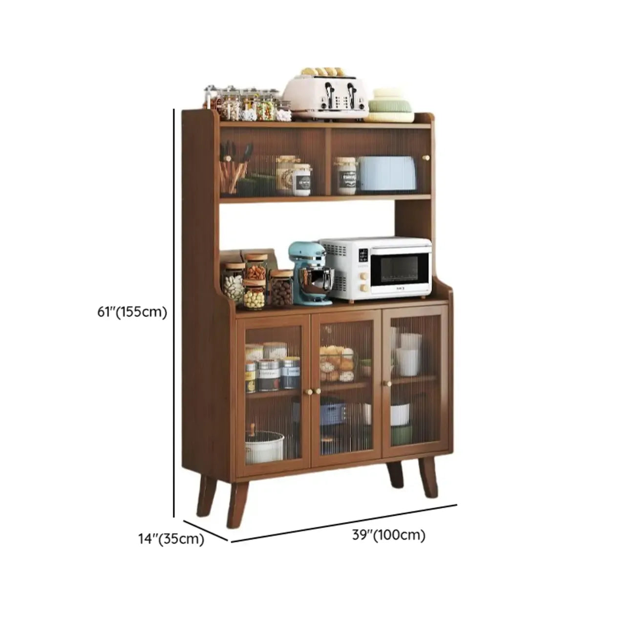 Buffets étroits modernes en bambou, armoires de rangement