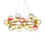 Lustre sphérique annulaire multicolore moderne