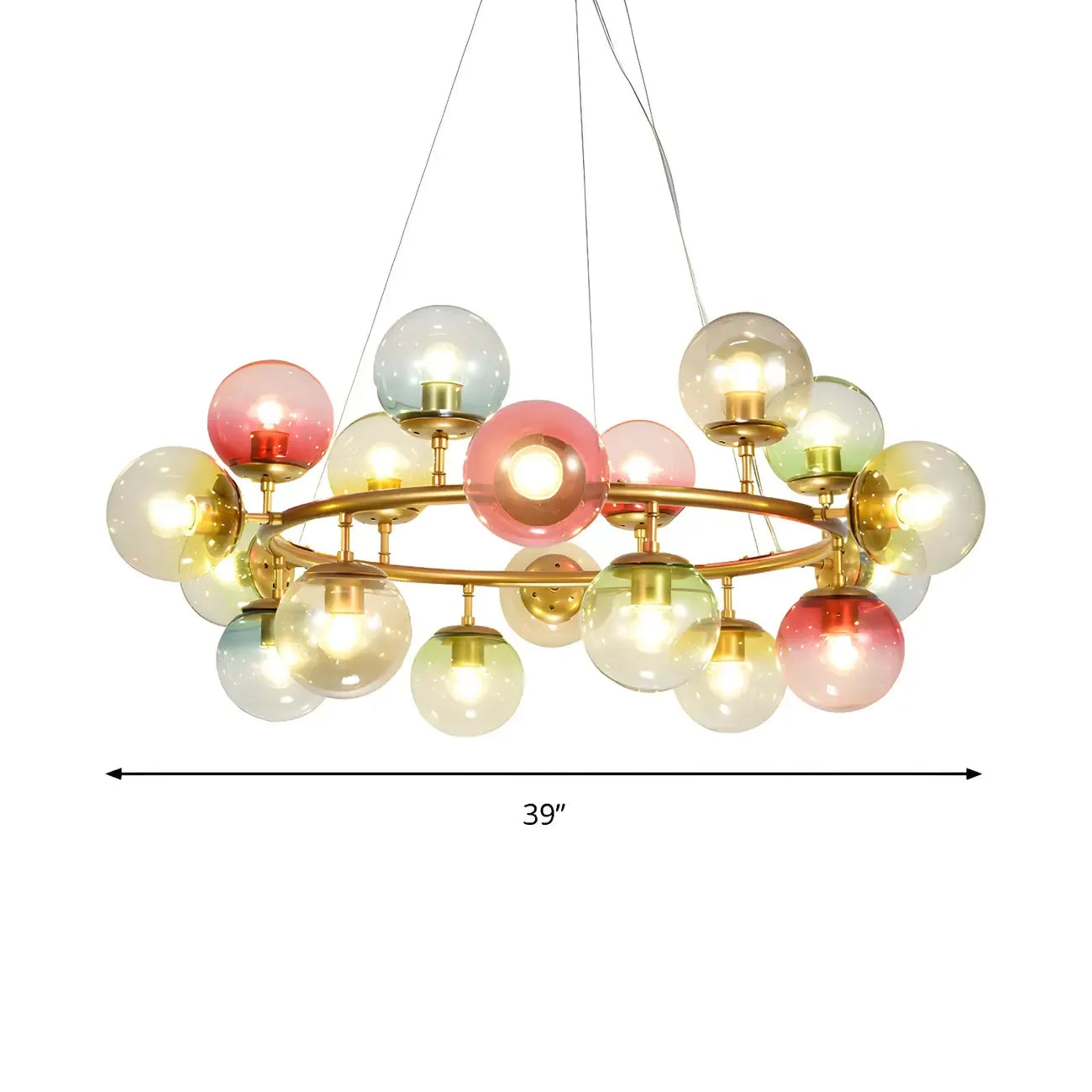 Lustre sphérique annulaire multicolore moderne