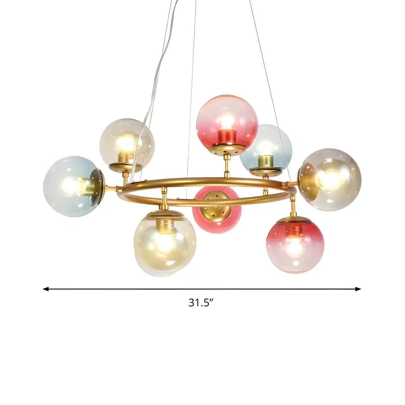Lustre sphérique annulaire multicolore moderne