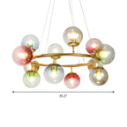 Lustre sphérique annulaire multicolore moderne