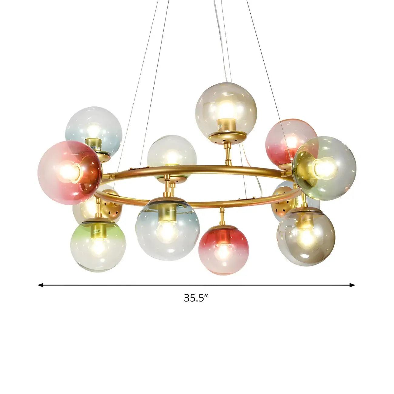 Lustre sphérique annulaire multicolore moderne
