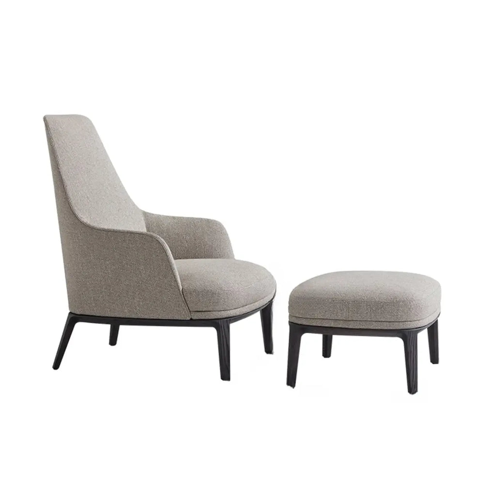 Fauteuil d'appoint moderne à dossier haut avec repose-pieds