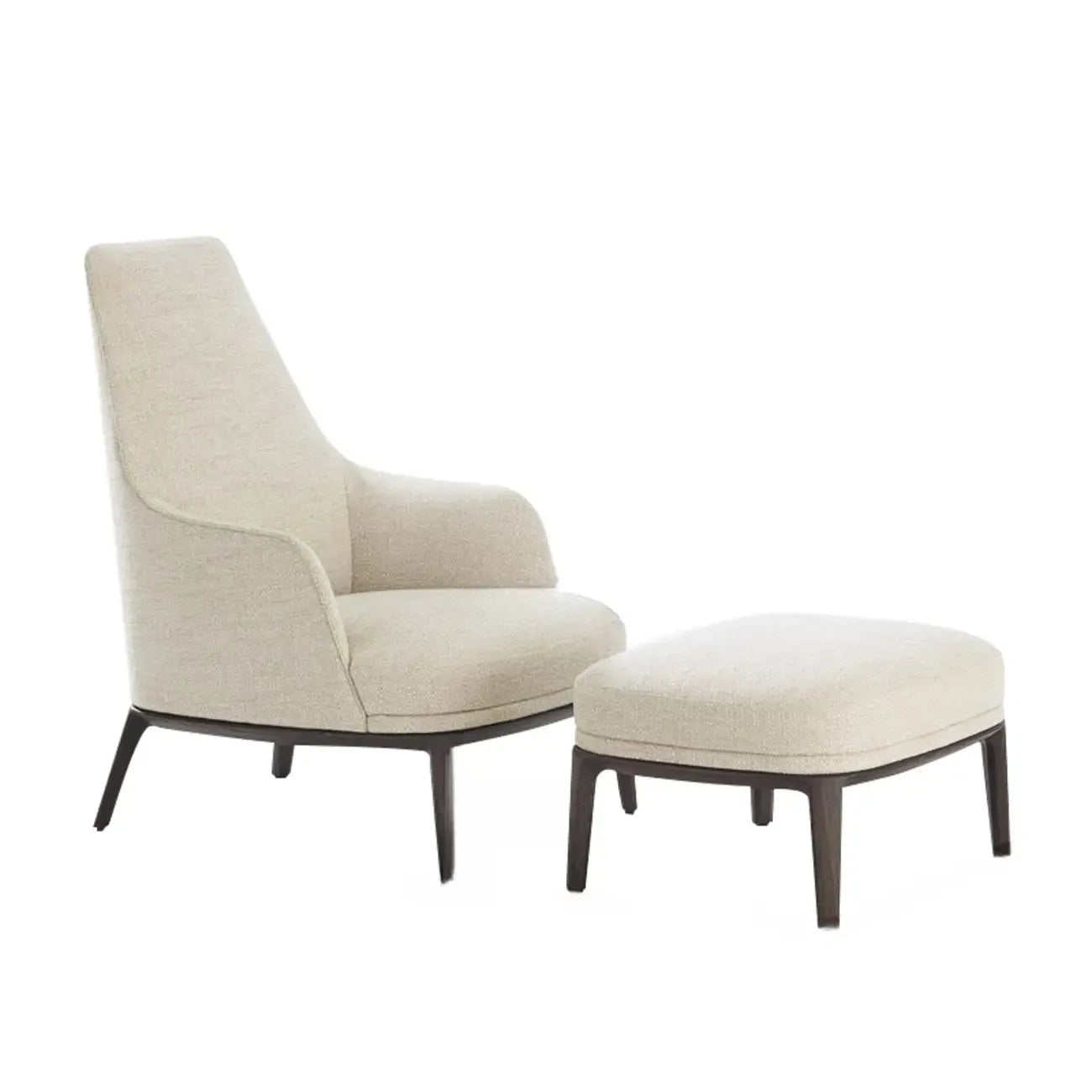 Fauteuil d'appoint moderne à dossier haut avec repose-pieds