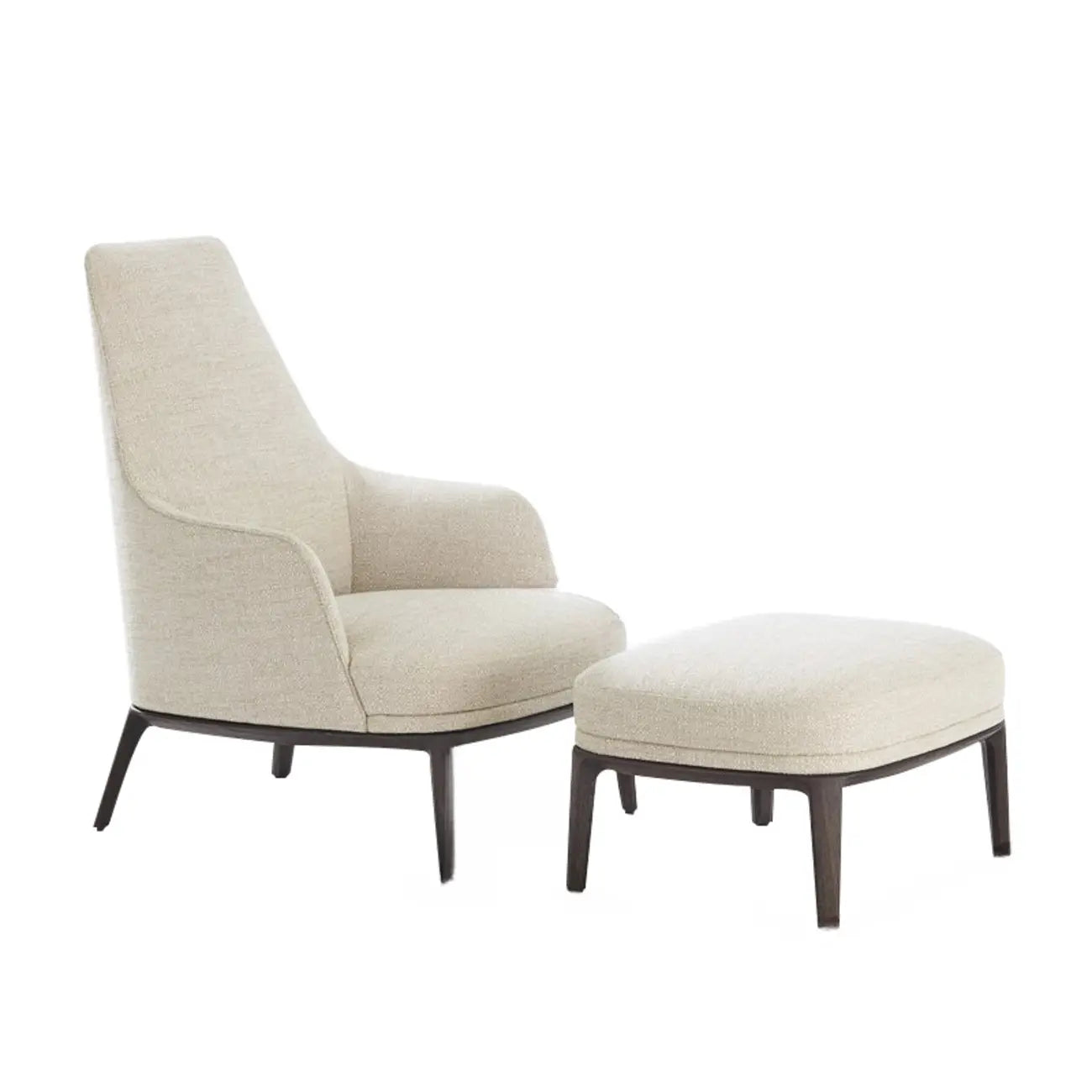 Fauteuil d'appoint moderne à dossier haut avec repose-pieds