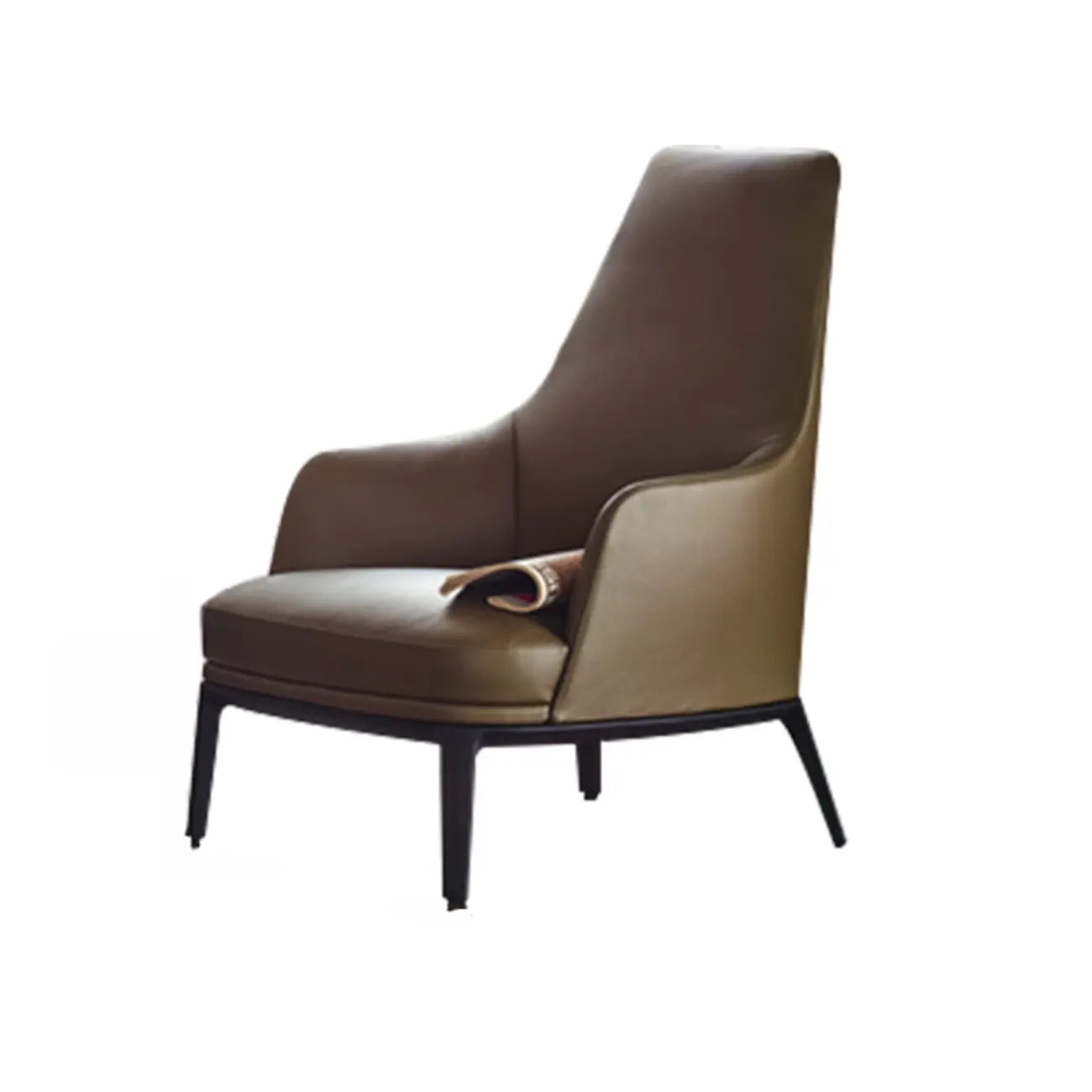 Fauteuil d'appoint moderne à dossier haut avec repose-pieds