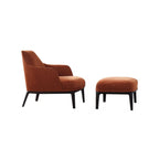 Fauteuil d'appoint moderne à dossier haut avec repose-pieds