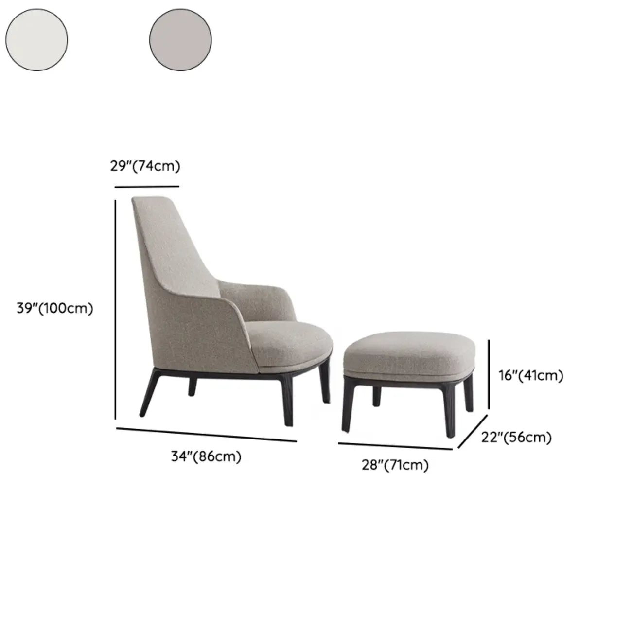 Fauteuil d'appoint moderne à dossier haut avec repose-pieds