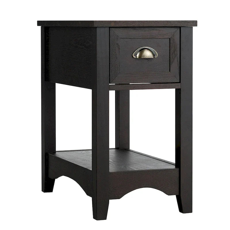Gymax Lot de 2 Tables d'appoint Contemporaines Compactes avec Tiroir - 13" X 22" X 23" (L x l x H)