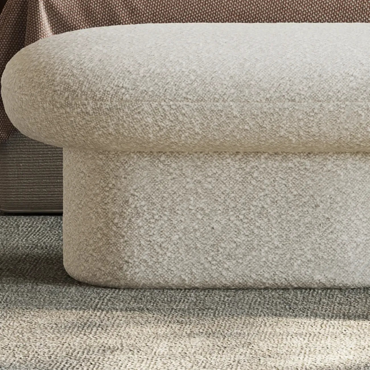 59 Panca da camera da letto contemporanea rivestita in tessuto beige