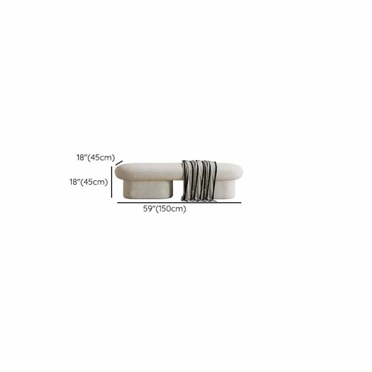 59 Panca da camera da letto contemporanea rivestita in tessuto beige
