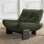 Fauteuil d'appoint moderne à dossier haut en chenille pour salon