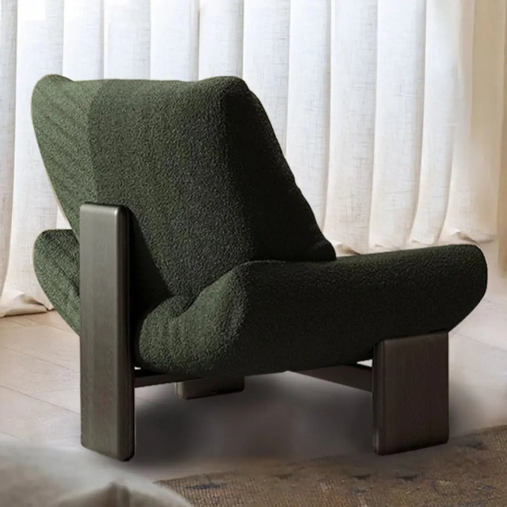 Fauteuil d'appoint moderne à dossier haut en chenille pour salon