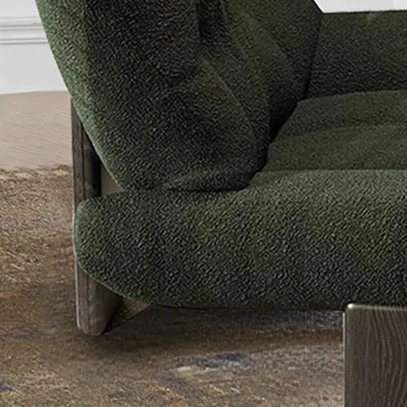 Fauteuil d'appoint moderne à dossier haut en chenille pour salon