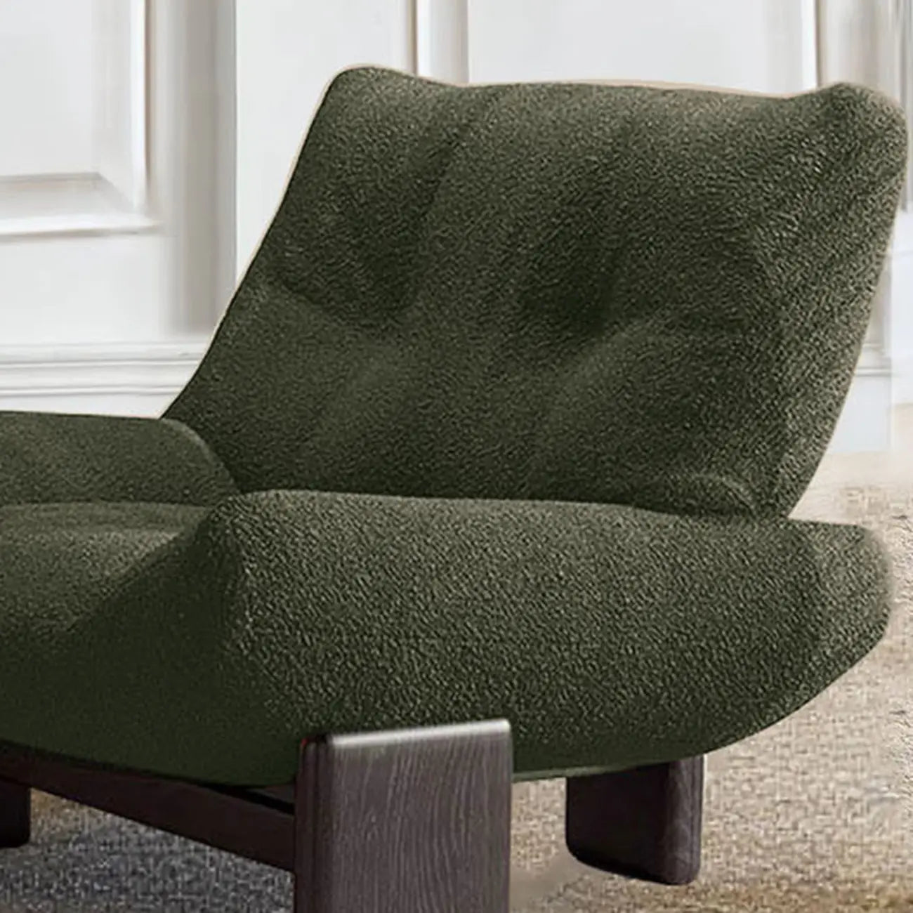 Fauteuil d'appoint moderne à dossier haut en chenille pour salon