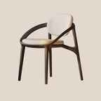 Chaise de salle à manger en bois de style moderne du milieu du siècle avec accoudoirs