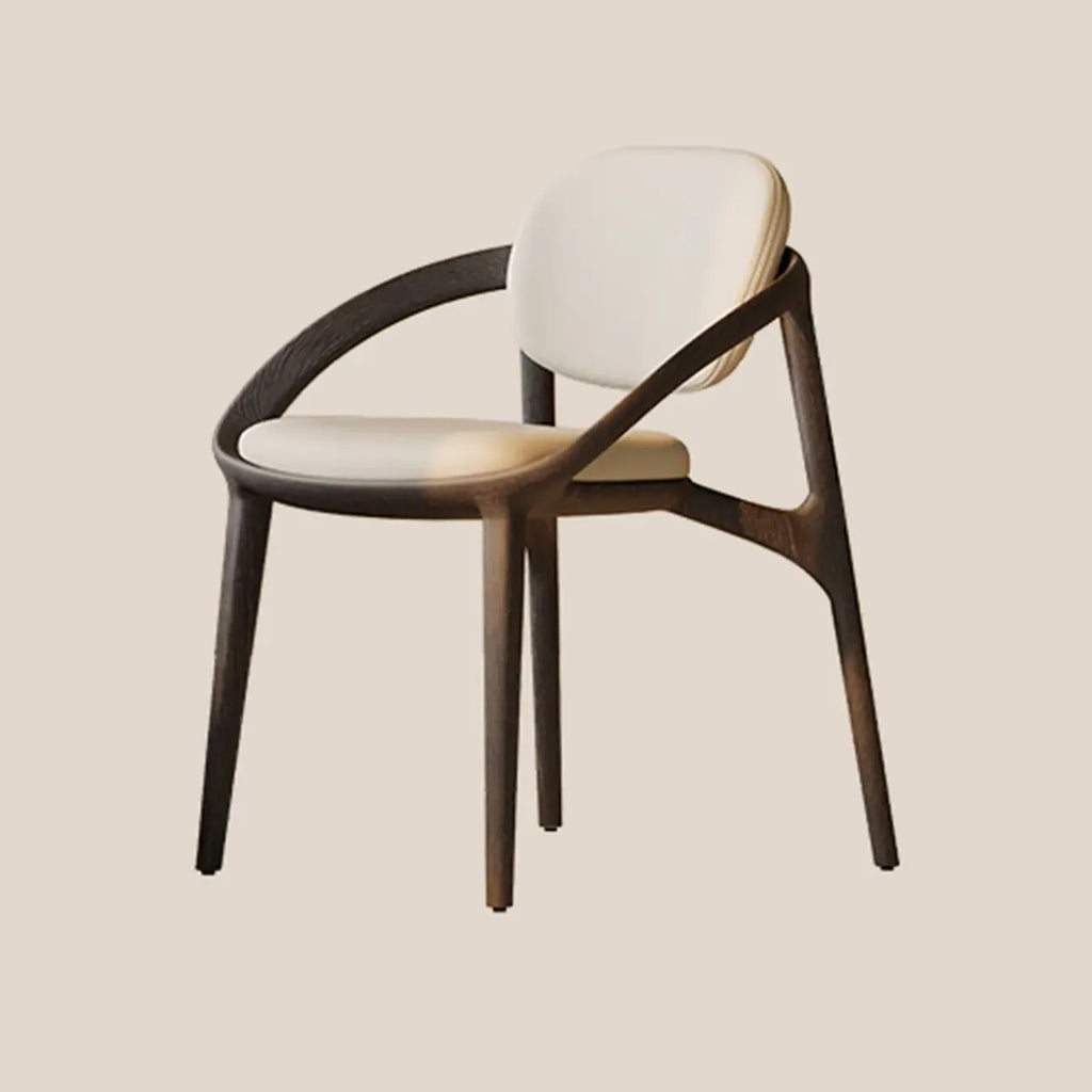 Chaise de salle à manger en bois de style moderne du milieu du siècle avec accoudoirs