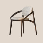 Chaise de salle à manger en bois de style moderne du milieu du siècle avec accoudoirs