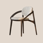 Chaise de salle à manger en bois de style moderne du milieu du siècle avec accoudoirs