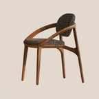 Chaise de salle à manger en bois de style moderne du milieu du siècle avec accoudoirs
