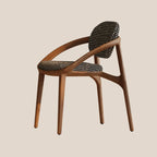 Chaise de salle à manger en bois de style moderne du milieu du siècle avec accoudoirs
