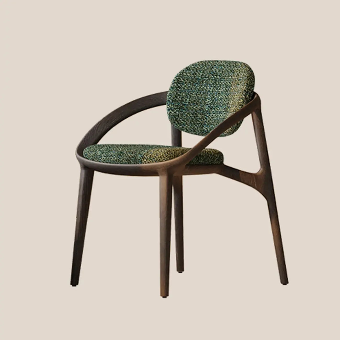 Chaise de salle à manger en bois de style moderne du milieu du siècle avec accoudoirs