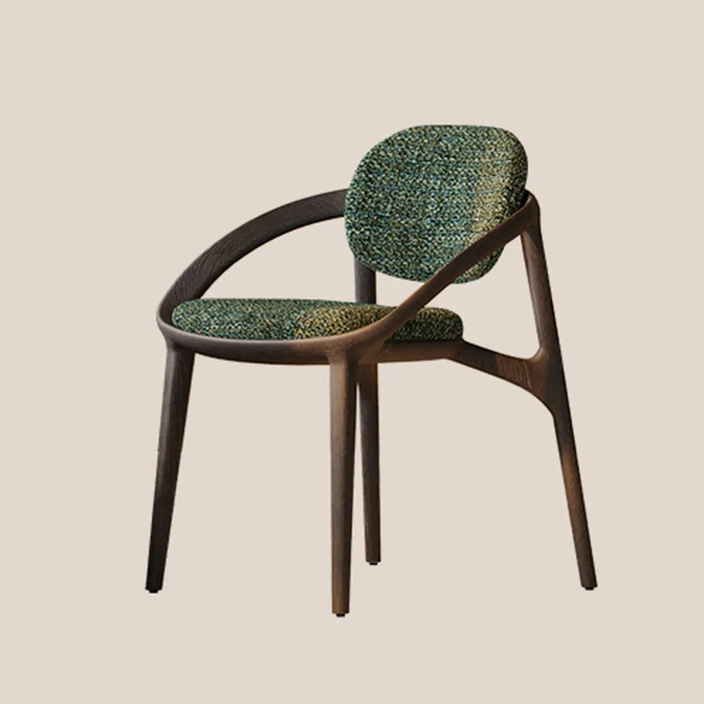Chaise de salle à manger en bois de style moderne du milieu du siècle avec accoudoirs