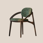 Chaise de salle à manger en bois de style moderne du milieu du siècle avec accoudoirs