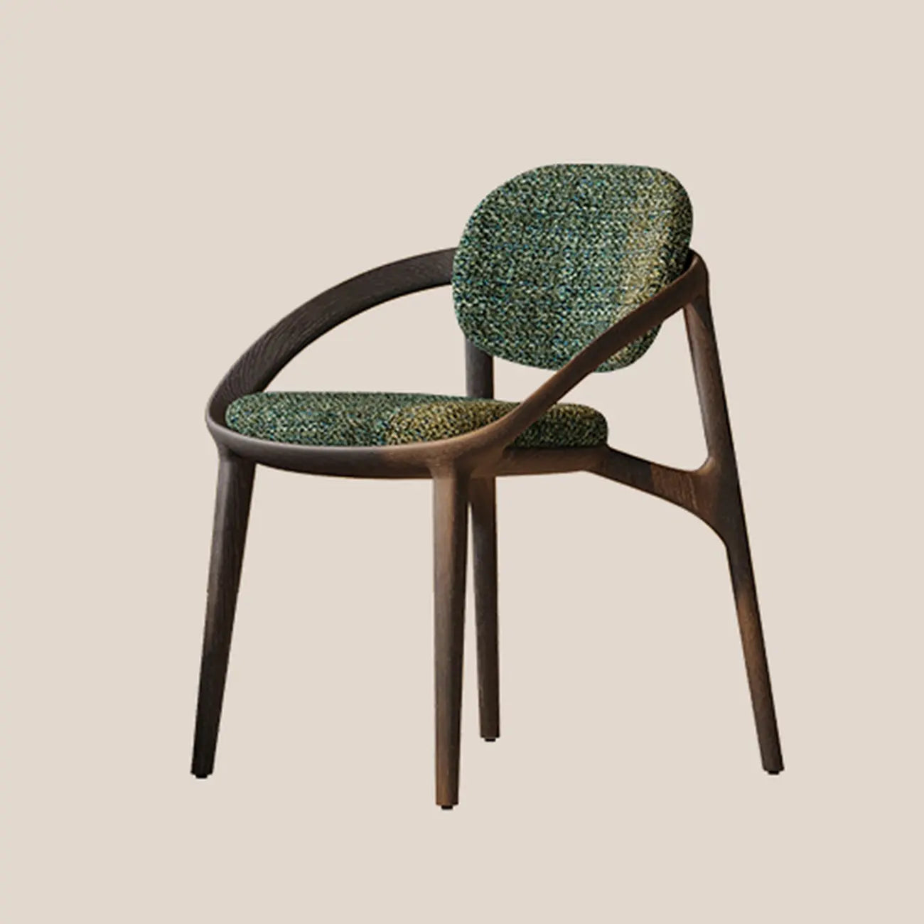 Chaise de salle à manger en bois de style moderne du milieu du siècle avec accoudoirs
