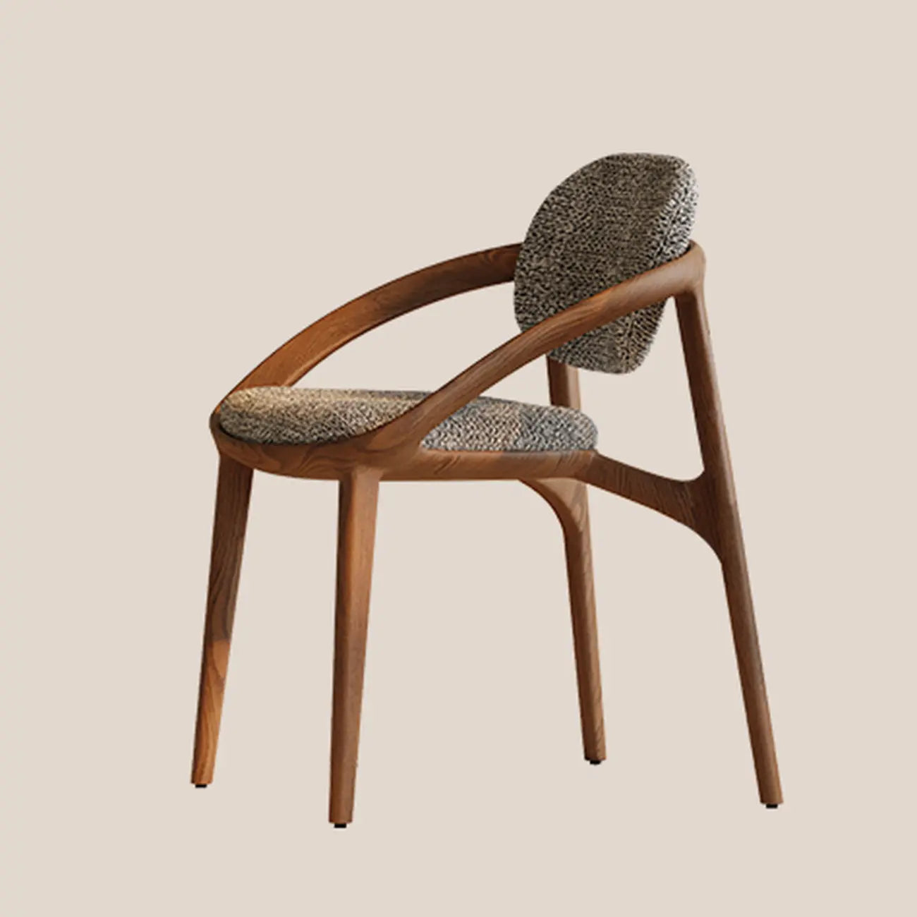 Chaise de salle à manger en bois de style moderne du milieu du siècle avec accoudoirs