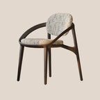 Chaise de salle à manger en bois de style moderne du milieu du siècle avec accoudoirs