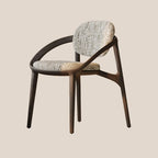 Chaise de salle à manger en bois de style moderne du milieu du siècle avec accoudoirs