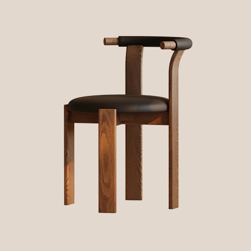 Chaises de salle à manger élégantes en bois, sans accoudoirs, à dossier ouvert et rembourrées