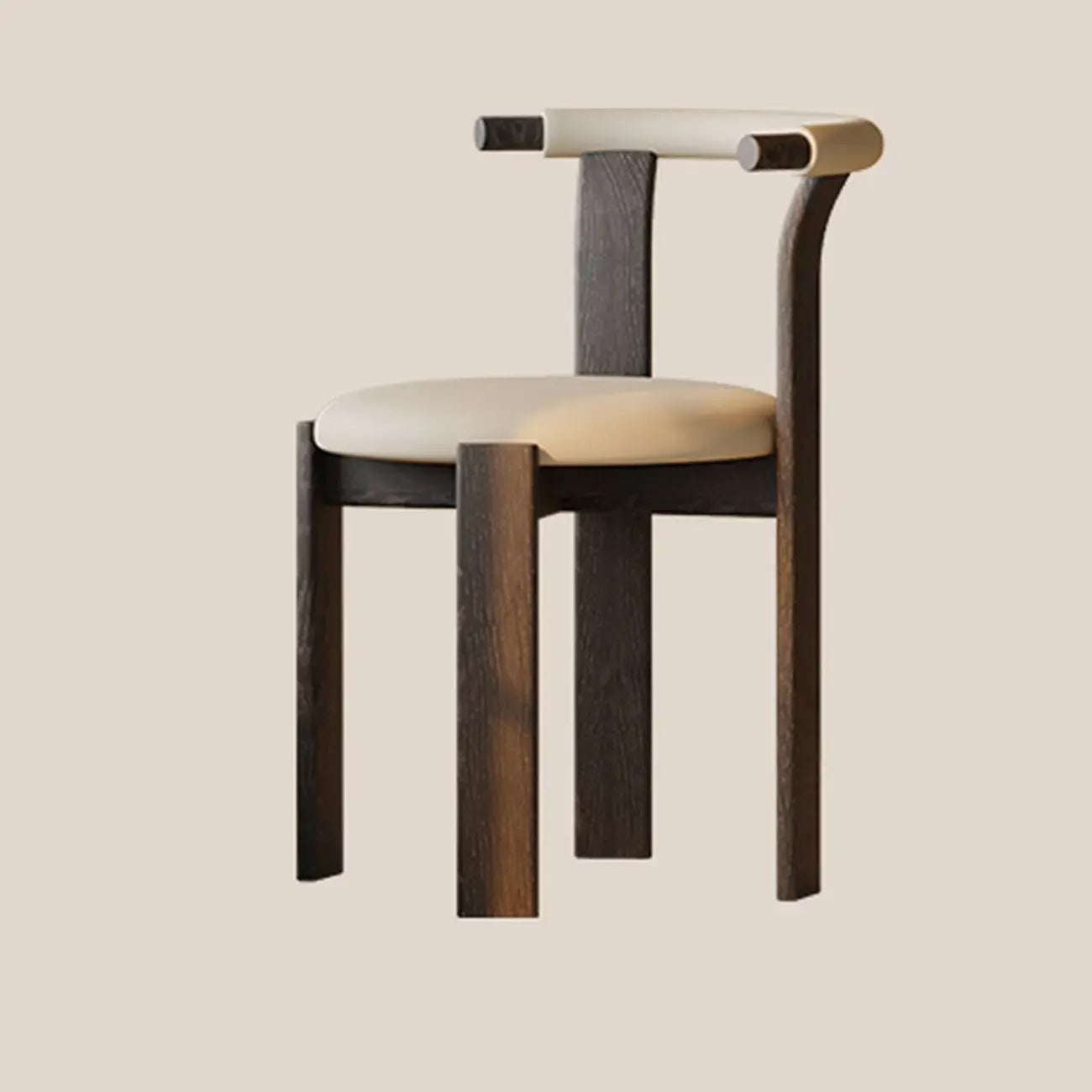 Chaises de salle à manger élégantes en bois, sans accoudoirs, à dossier ouvert et rembourrées