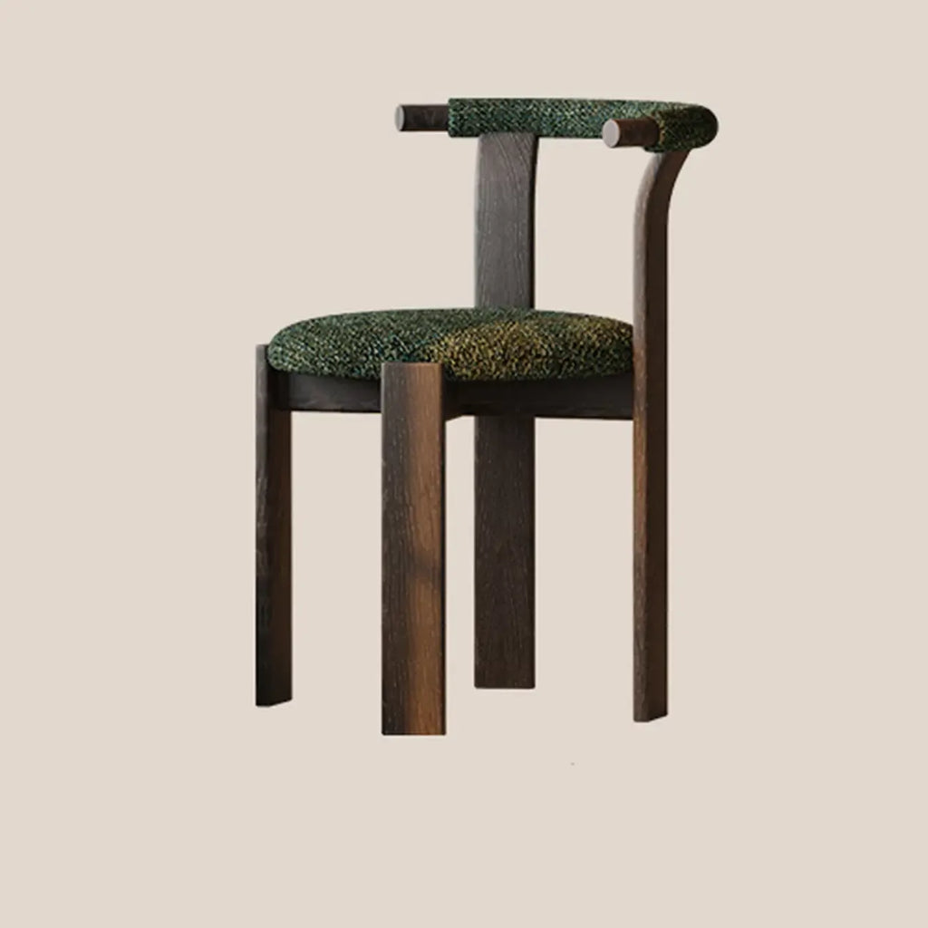 Chaises de salle à manger élégantes en bois, sans accoudoirs, à dossier ouvert et rembourrées