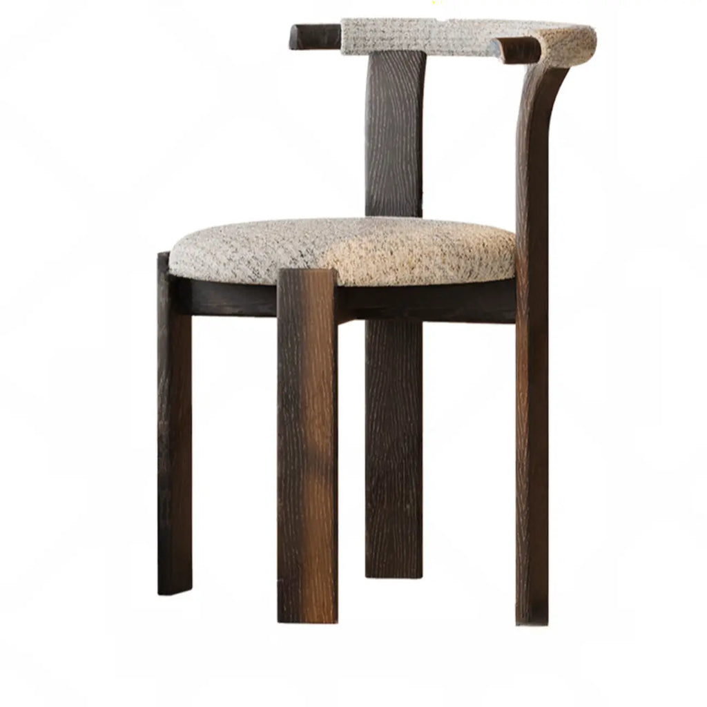 Chaises de salle à manger élégantes en bois, sans accoudoirs, à dossier ouvert et rembourrées