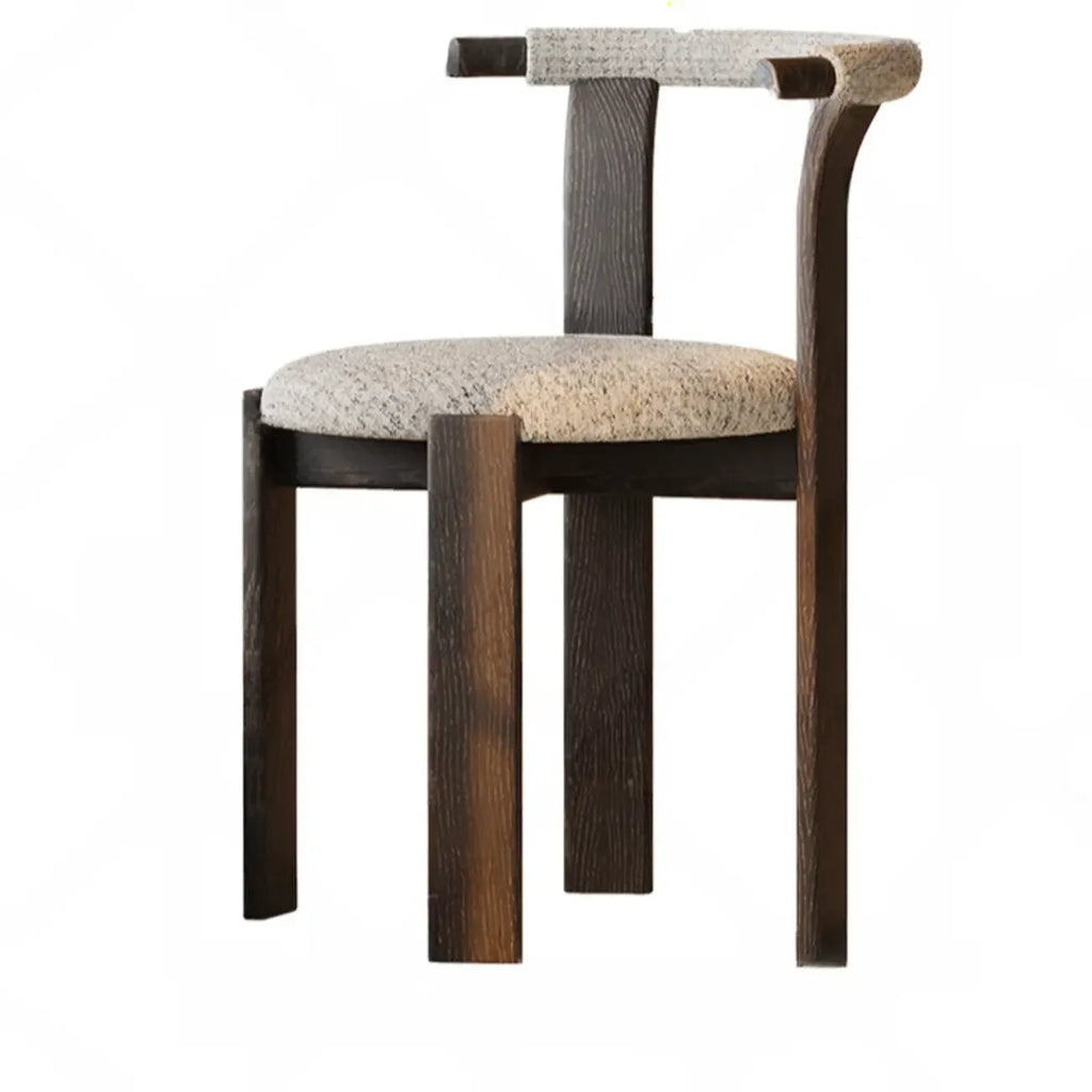 Chaises de salle à manger élégantes en bois, sans accoudoirs, à dossier ouvert et rembourrées