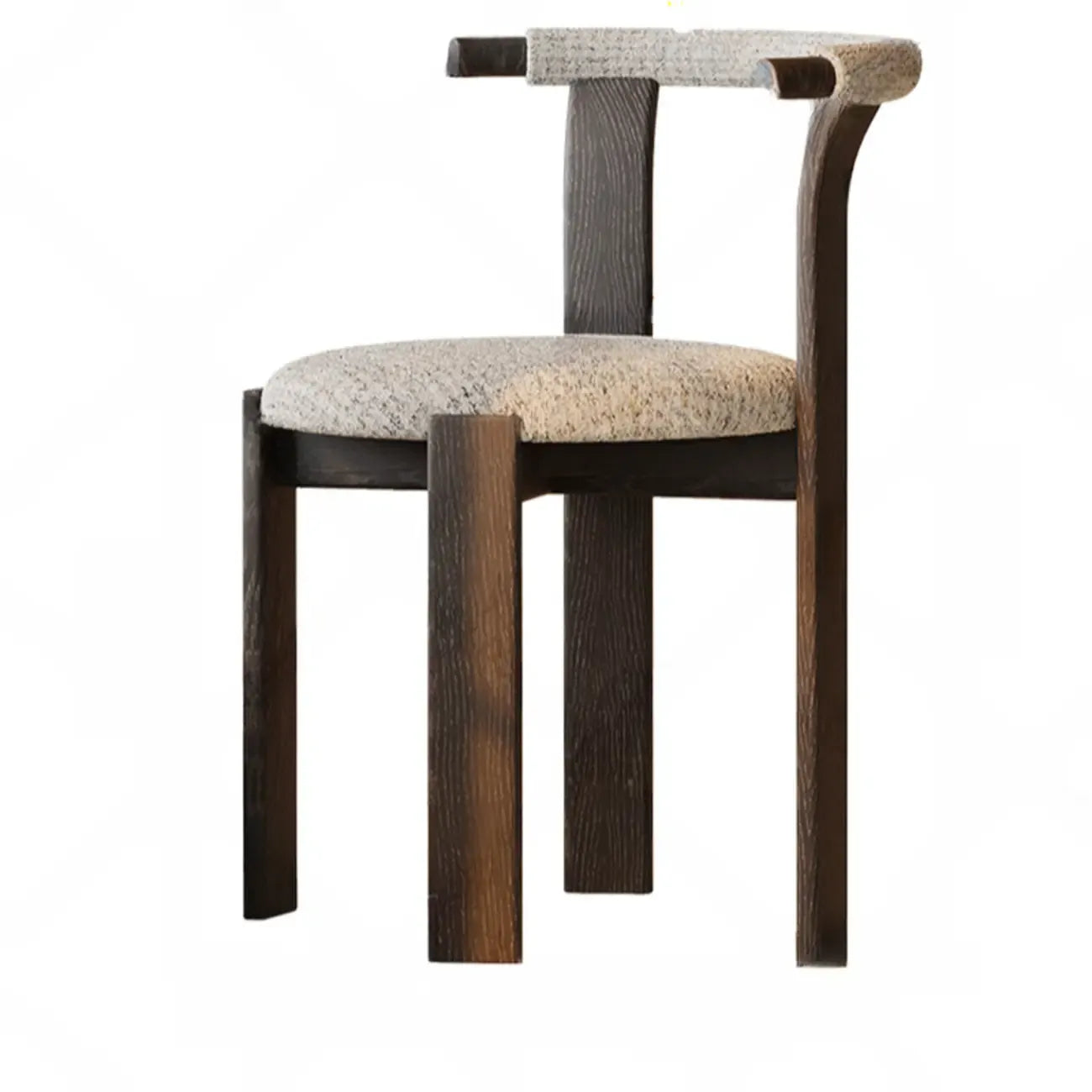 Chaises de salle à manger élégantes en bois, sans accoudoirs, à dossier ouvert et rembourrées