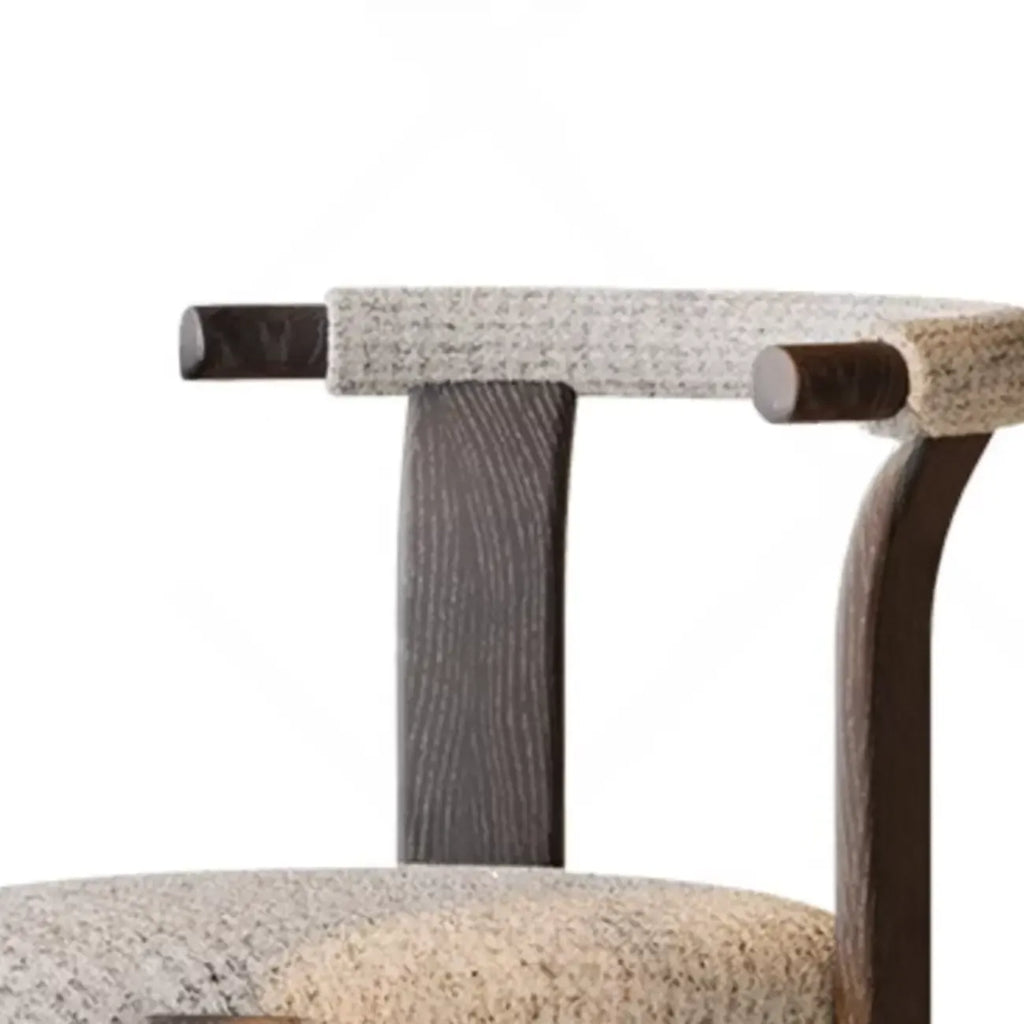 Chaises de salle à manger élégantes en bois, sans accoudoirs, à dossier ouvert et rembourrées