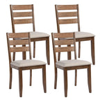Sedie da pranzo in legno con schienale a doghe, set da 4
