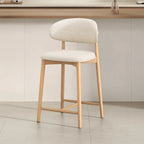 Tabouret de bar rembourré de style moderne du milieu du siècle avec dossier