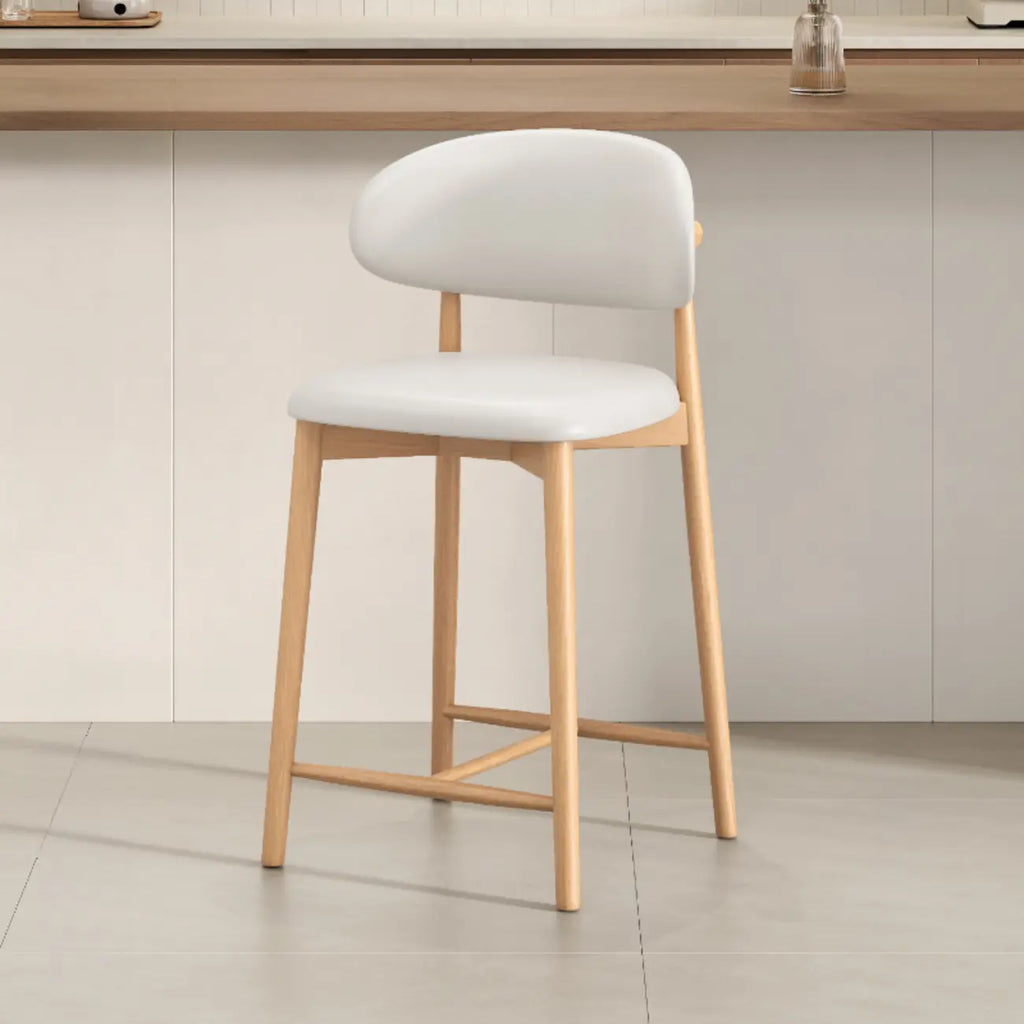 Tabouret de bar rembourré de style moderne du milieu du siècle avec dossier