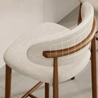 Tabouret de bar rembourré de style moderne du milieu du siècle avec dossier