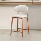 Tabouret de bar rembourré de style moderne du milieu du siècle avec dossier