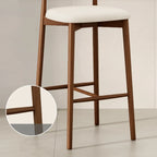 Tabouret de bar rembourré de style moderne du milieu du siècle avec dossier