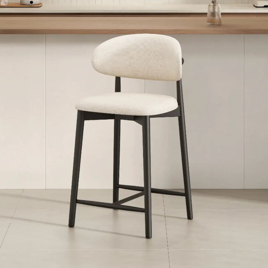 Tabouret de bar rembourré de style moderne du milieu du siècle avec dossier
