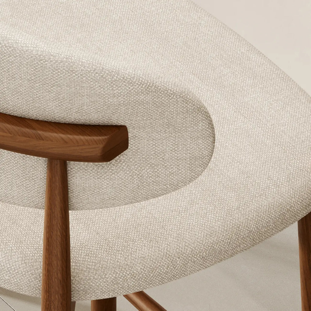 Tabouret de bar rembourré de style moderne du milieu du siècle avec dossier