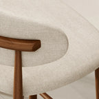 Tabouret de bar rembourré de style moderne du milieu du siècle avec dossier