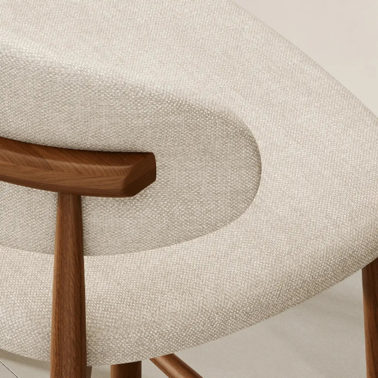 Tabouret de bar rembourré de style moderne du milieu du siècle avec dossier
