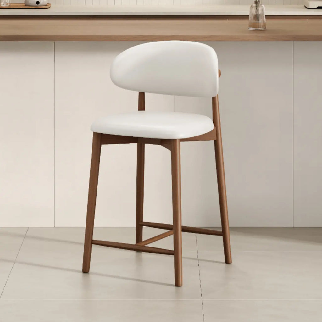 Tabouret de bar rembourré de style moderne du milieu du siècle avec dossier